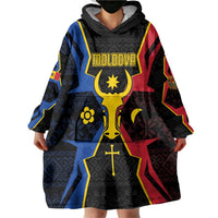 Personalized Moldova Wearable Blanket Hoodie The Aurochs Symbol With Patterns - Wonder Print Shop