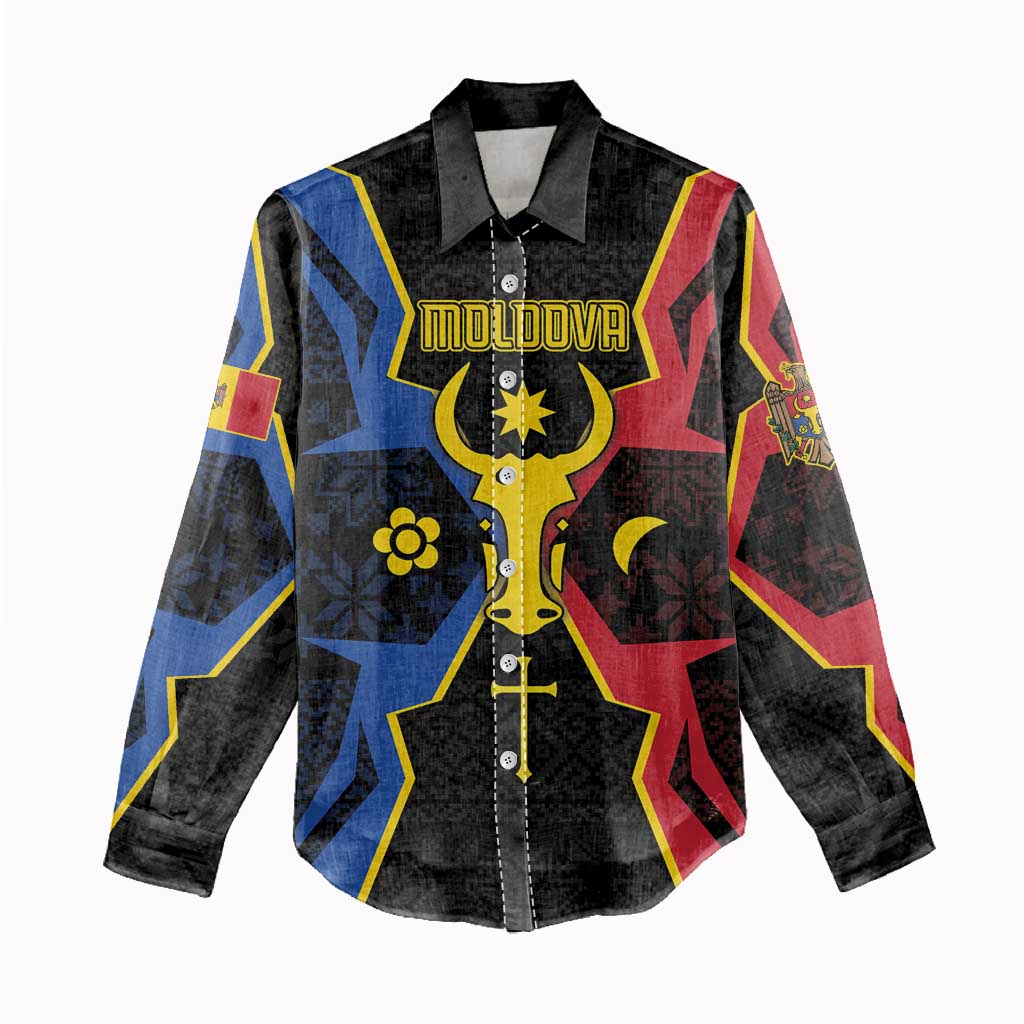 Personalized Moldova Women Casual Shirt The Aurochs Symbol With Patterns - Wonder Print Shop