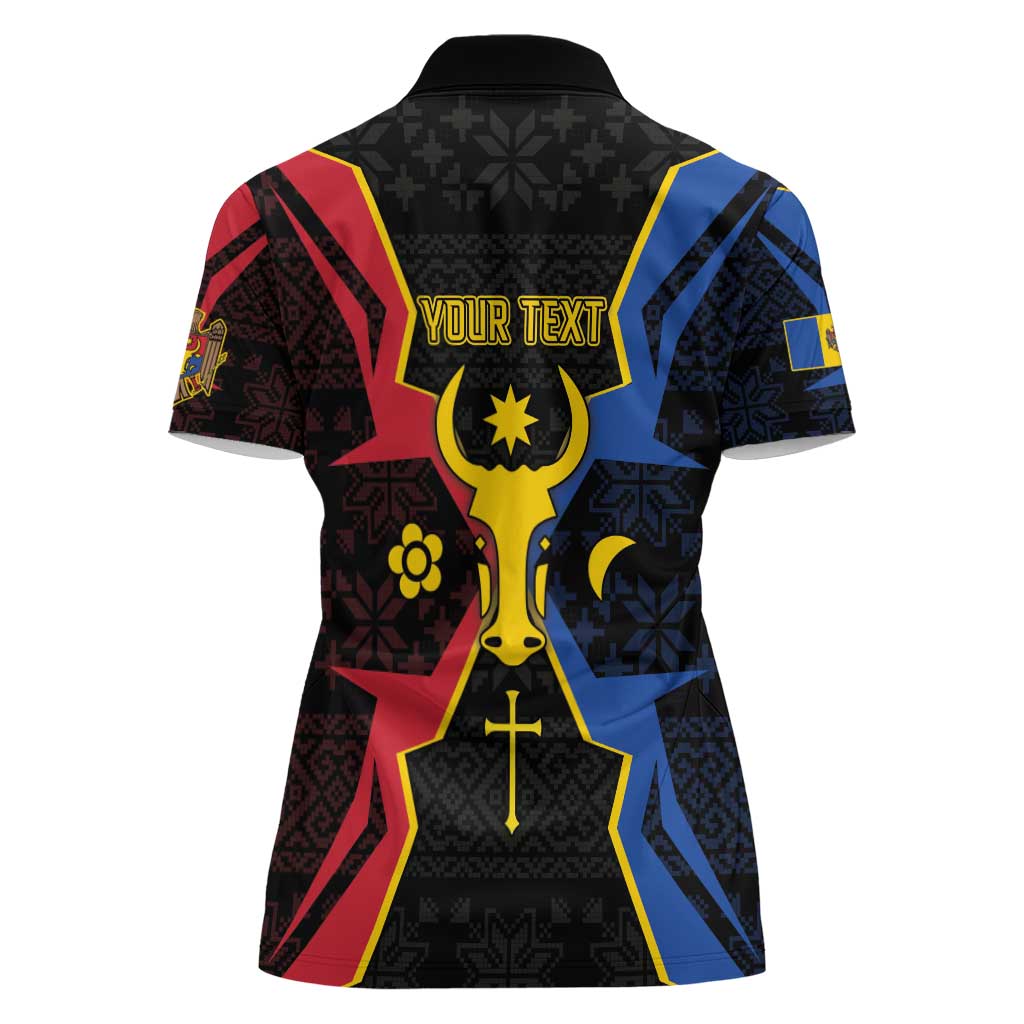 Personalized Moldova Women Polo Shirt The Aurochs Symbol With Patterns - Wonder Print Shop