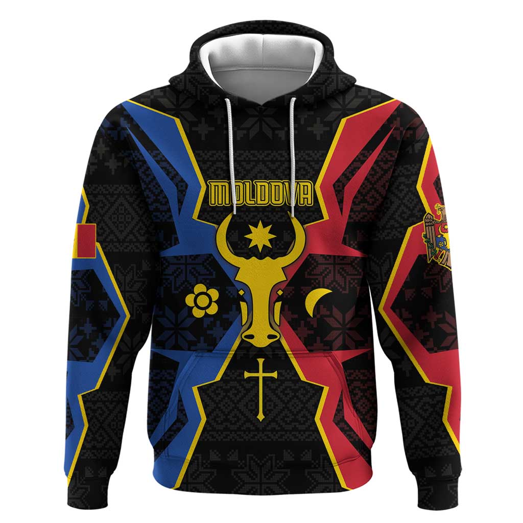 Personalized Moldova Zip Hoodie The Aurochs Symbol With Patterns - Wonder Print Shop