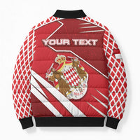 Personalized Monaco Bomber Puffer Jacket Coat Of Arms Unique Style - Wonder Print Shop