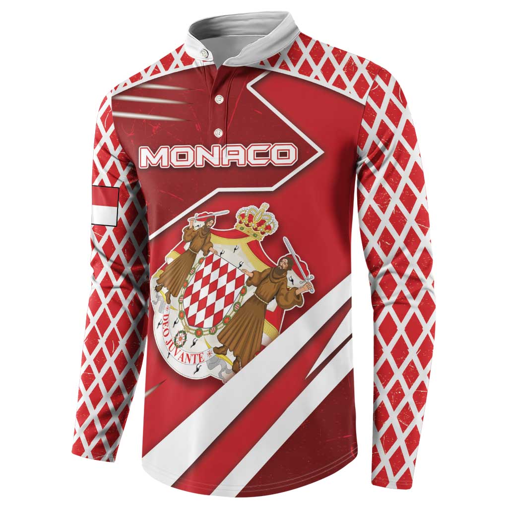 Personalized Monaco Button Sweatshirt Coat Of Arms Unique Style - Wonder Print Shop