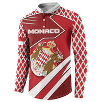 Personalized Monaco Button Sweatshirt Coat Of Arms Unique Style - Wonder Print Shop