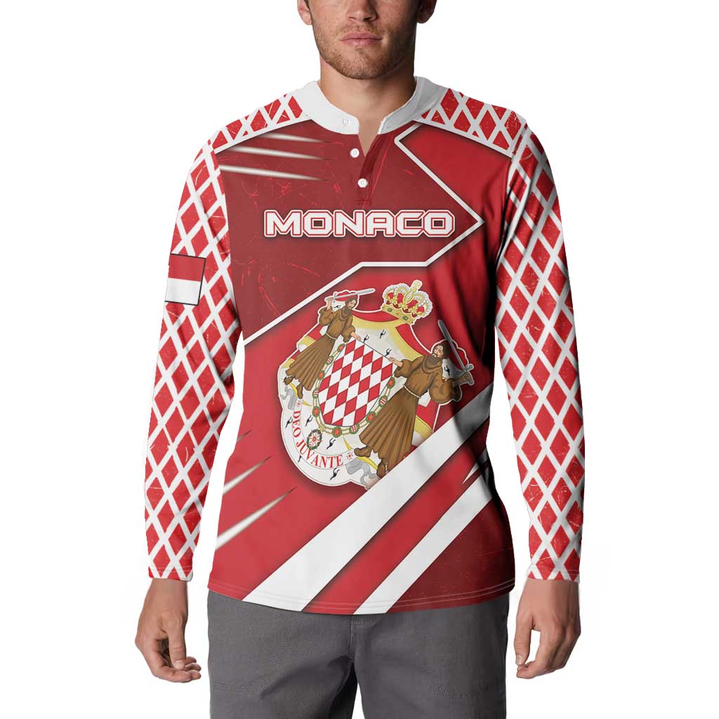 Personalized Monaco Button Sweatshirt Coat Of Arms Unique Style - Wonder Print Shop