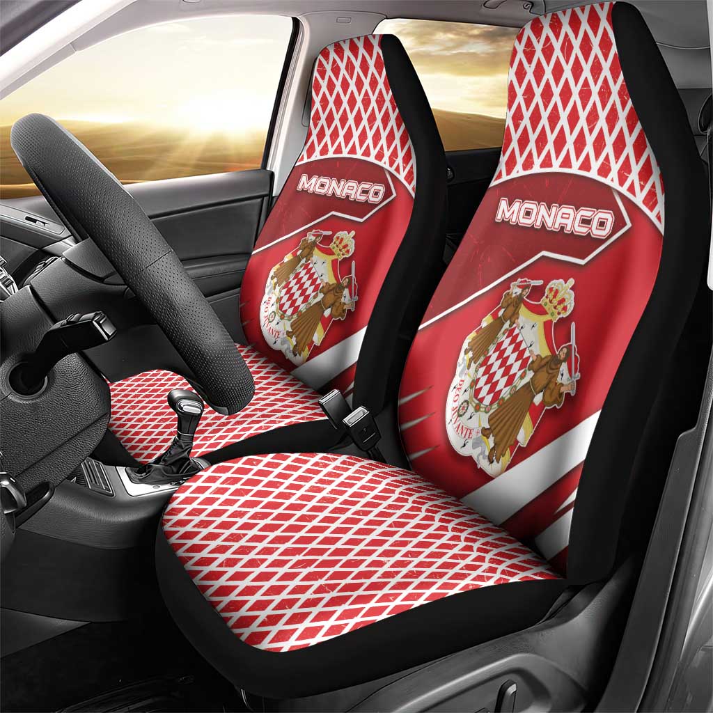 Monaco Car Seat Cover Coat Of Arms Unique Style - Wonder Print Shop