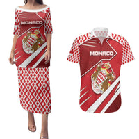 Personalized Monaco Couples Matching Puletasi and Hawaiian Shirt Coat Of Arms Unique Style - Wonder Print Shop