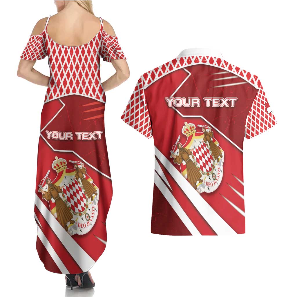 Personalized Monaco Couples Matching Summer Maxi Dress and Hawaiian Shirt Coat Of Arms Unique Style - Wonder Print Shop