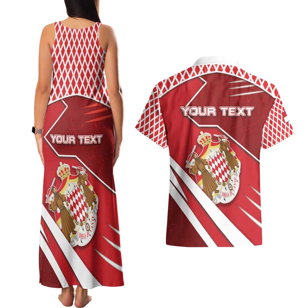 Personalized Monaco Couples Matching Tank Maxi Dress and Hawaiian Shirt Coat Of Arms Unique Style - Wonder Print Shop