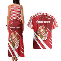 Personalized Monaco Couples Matching Tank Maxi Dress and Hawaiian Shirt Coat Of Arms Unique Style - Wonder Print Shop