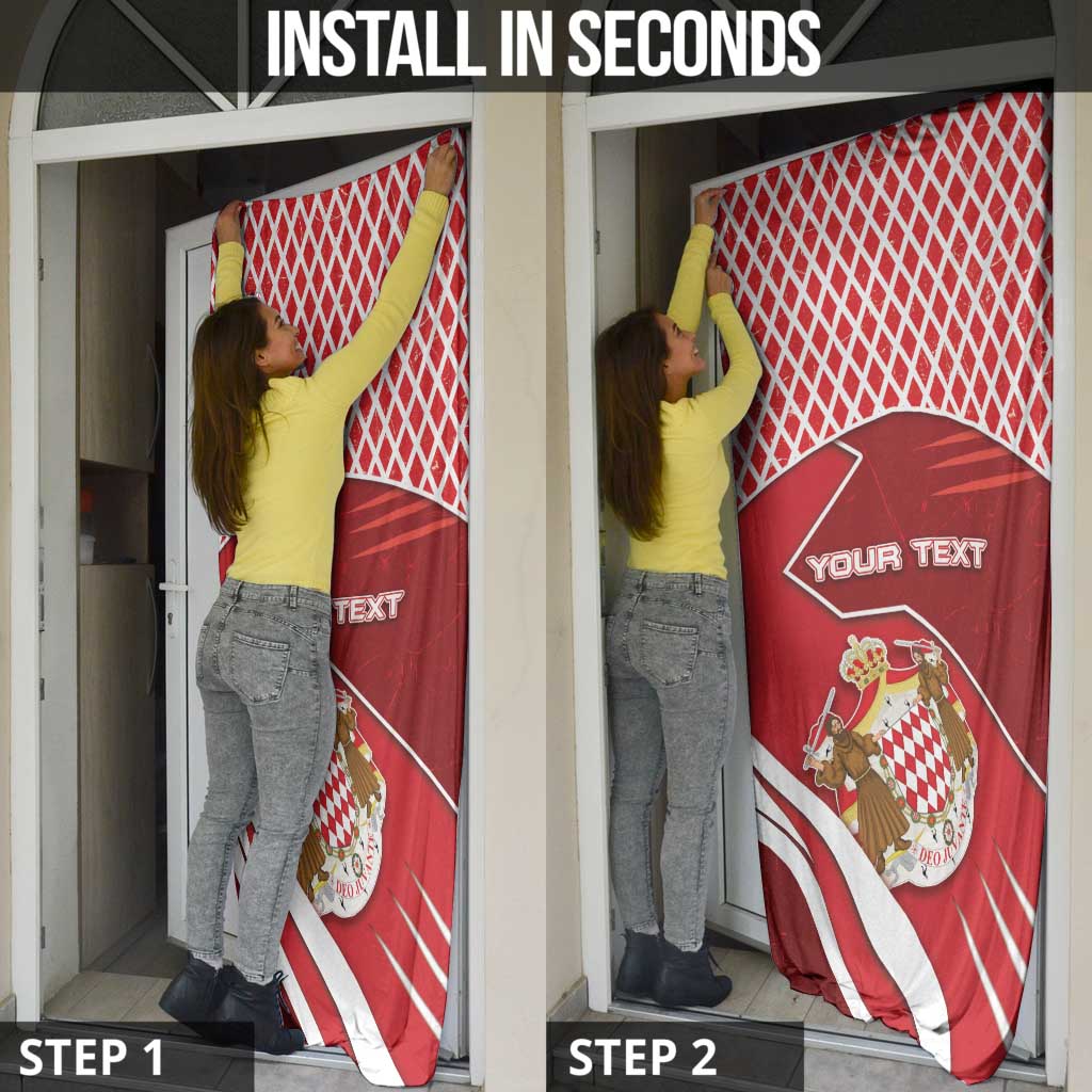 Monaco Door Cover Coat Of Arms Unique Style - Wonder Print Shop