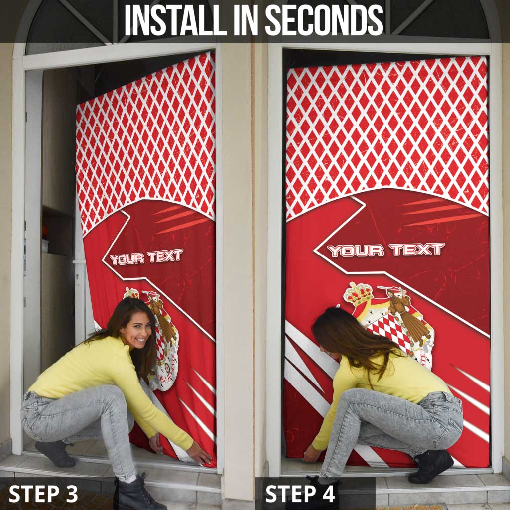 Monaco Door Cover Coat Of Arms Unique Style - Wonder Print Shop