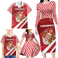 Personalized Monaco Family Matching Long Sleeve Bodycon Dress and Hawaiian Shirt Coat Of Arms Unique Style - Wonder Print Shop