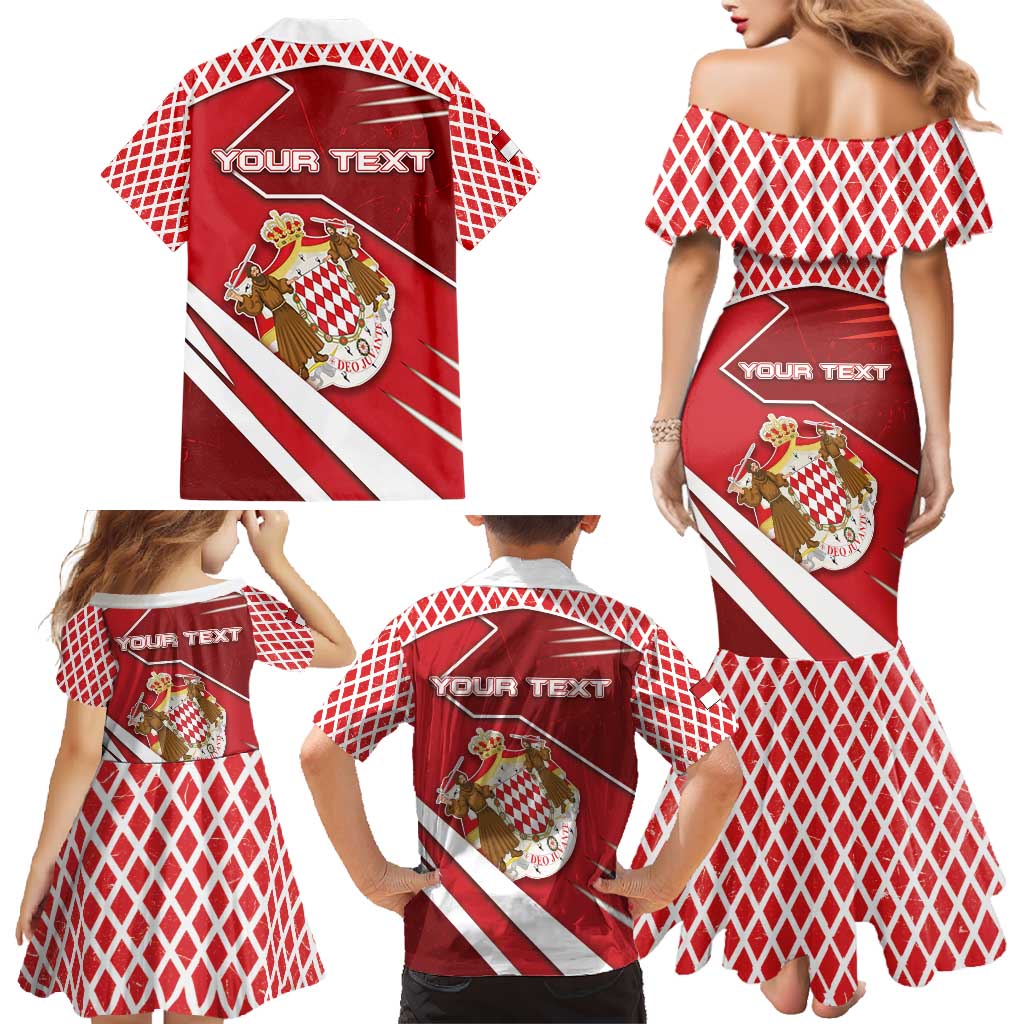 Personalized Monaco Family Matching Mermaid Dress and Hawaiian Shirt Coat Of Arms Unique Style - Wonder Print Shop