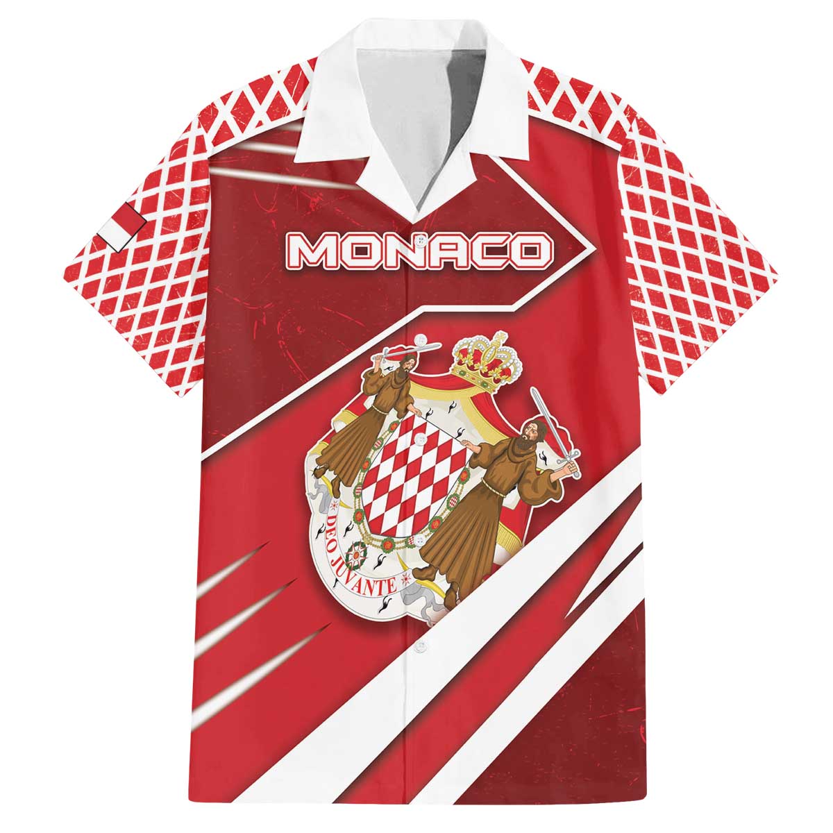 Personalized Monaco Family Matching Off The Shoulder Long Sleeve Dress and Hawaiian Shirt Coat Of Arms Unique Style - Wonder Print Shop