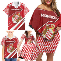 Personalized Monaco Family Matching Off Shoulder Short Dress and Hawaiian Shirt Coat Of Arms Unique Style - Wonder Print Shop