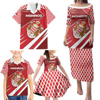 Personalized Monaco Family Matching Puletasi and Hawaiian Shirt Coat Of Arms Unique Style - Wonder Print Shop