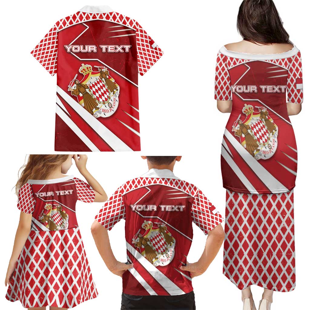 Personalized Monaco Family Matching Puletasi and Hawaiian Shirt Coat Of Arms Unique Style - Wonder Print Shop
