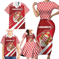 Personalized Monaco Family Matching Short Sleeve Bodycon Dress and Hawaiian Shirt Coat Of Arms Unique Style - Wonder Print Shop