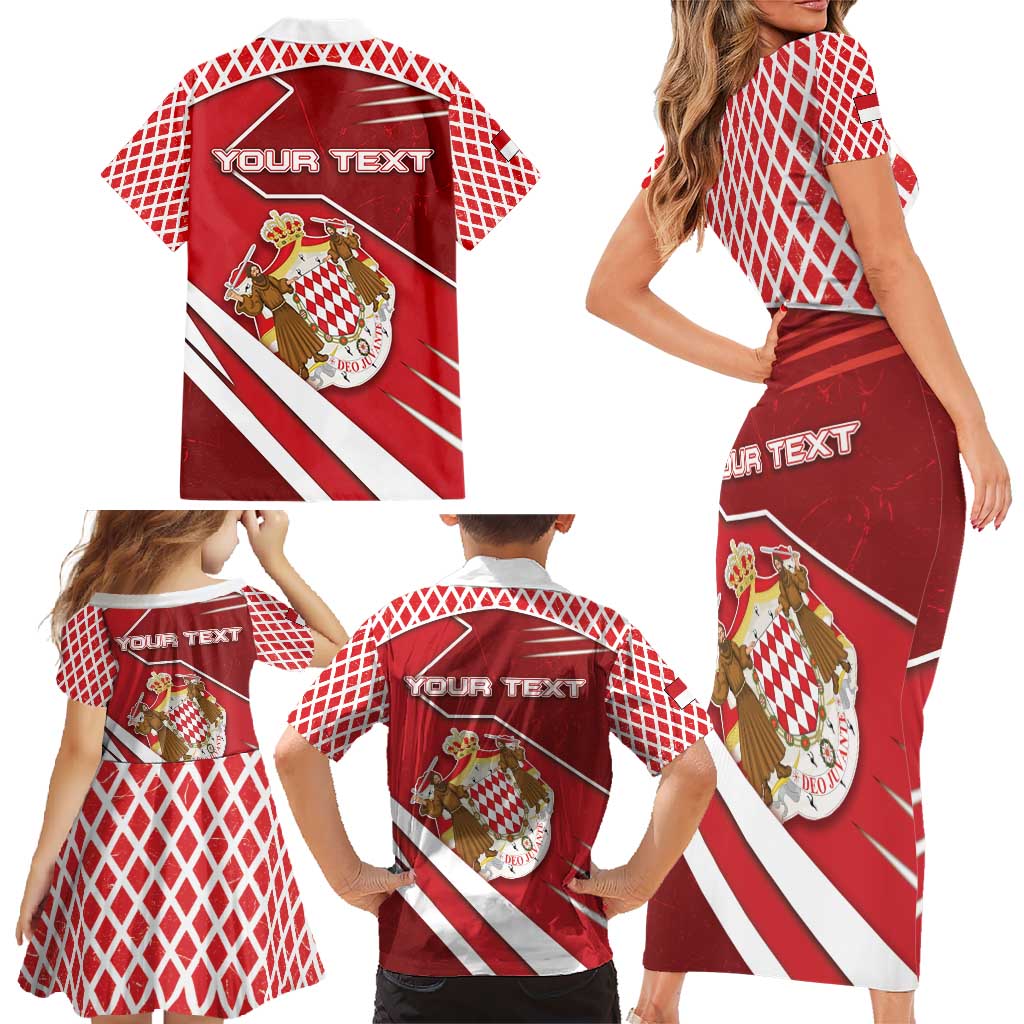 Personalized Monaco Family Matching Short Sleeve Bodycon Dress and Hawaiian Shirt Coat Of Arms Unique Style - Wonder Print Shop