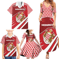 Personalized Monaco Family Matching Summer Maxi Dress and Hawaiian Shirt Coat Of Arms Unique Style - Wonder Print Shop