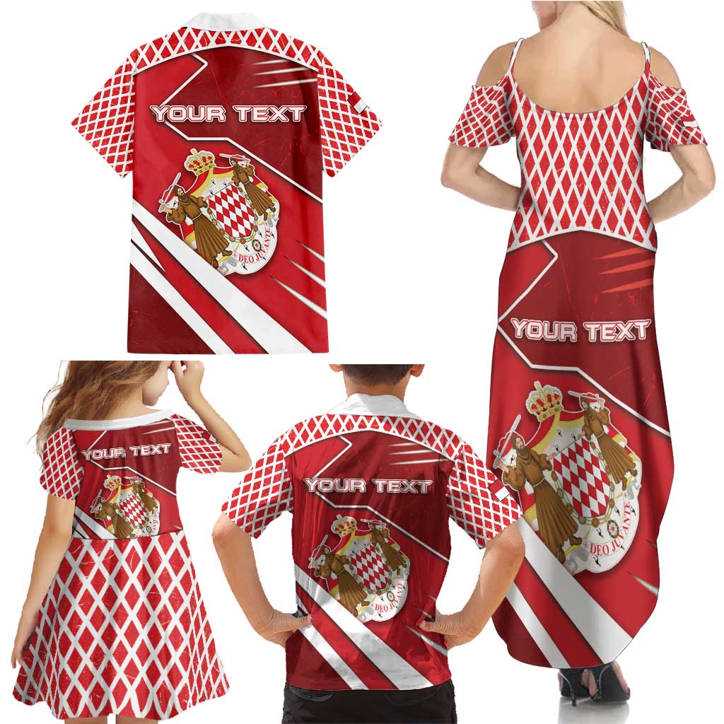 Personalized Monaco Family Matching Summer Maxi Dress and Hawaiian Shirt Coat Of Arms Unique Style - Wonder Print Shop
