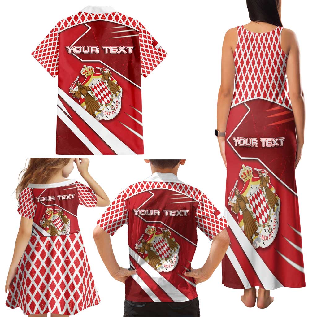 Personalized Monaco Family Matching Tank Maxi Dress and Hawaiian Shirt Coat Of Arms Unique Style - Wonder Print Shop