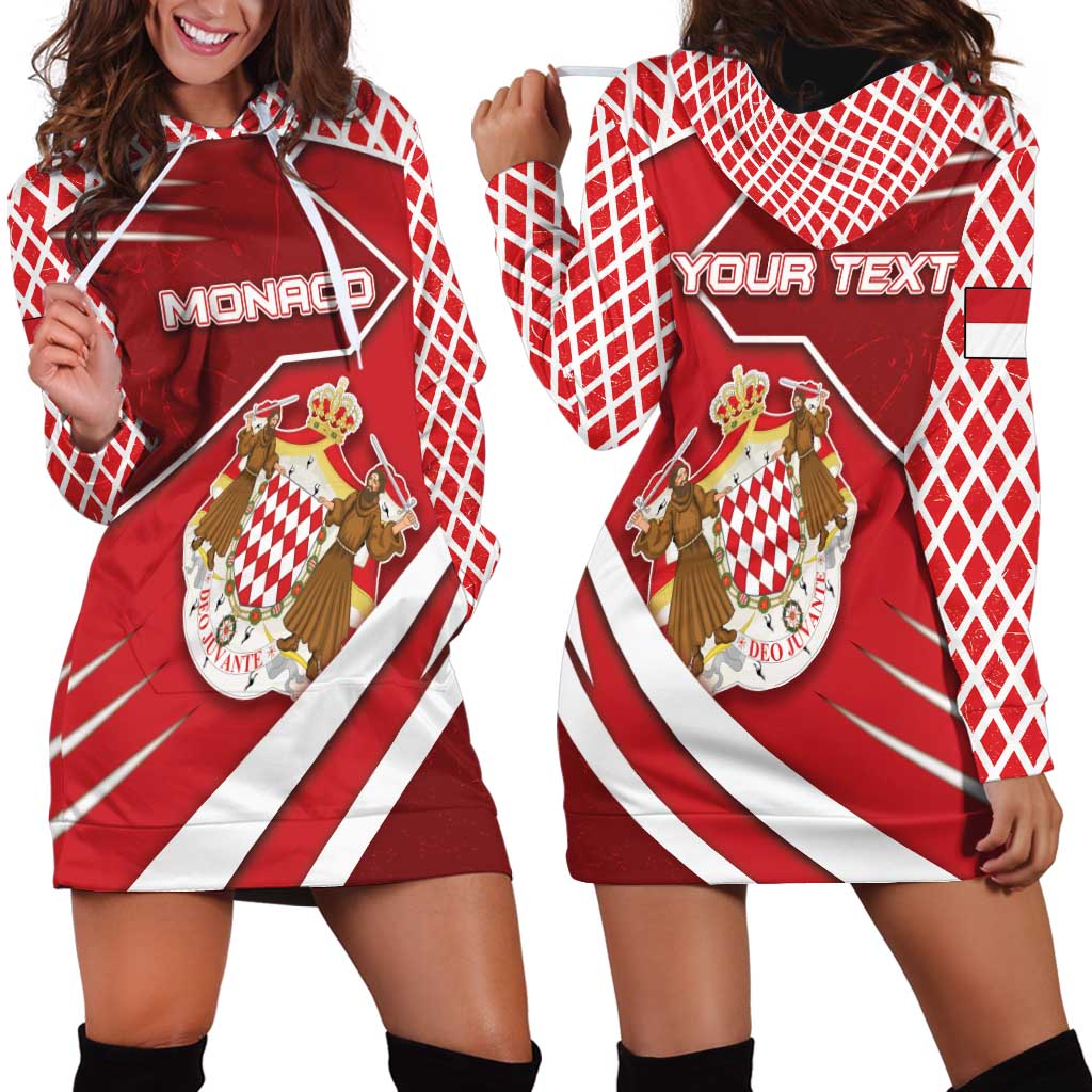 Personalized Monaco Hoodie Dress Coat Of Arms Unique Style - Wonder Print Shop