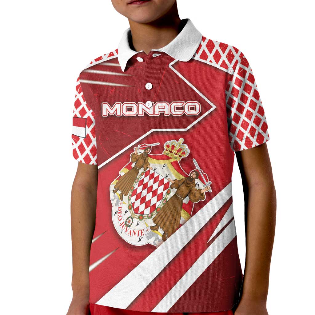 Personalized Monaco Kid Polo Shirt Coat Of Arms Unique Style - Wonder Print Shop