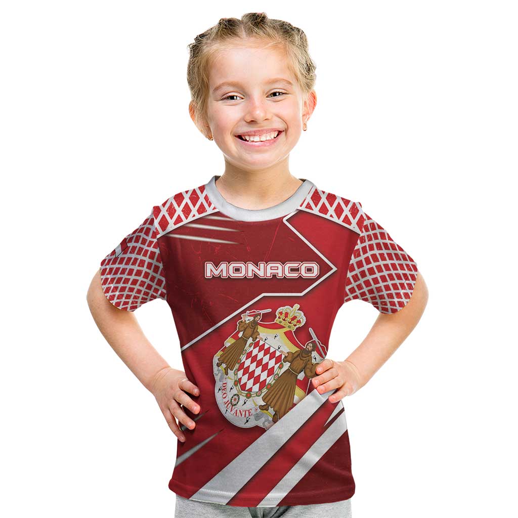 Personalized Monaco Kid T Shirt Coat Of Arms Unique Style - Wonder Print Shop