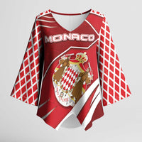 Personalized Monaco Kimono Sleeve Blouse Coat Of Arms Unique Style - Wonder Print Shop