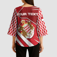 Personalized Monaco Kimono Sleeve Blouse Coat Of Arms Unique Style - Wonder Print Shop