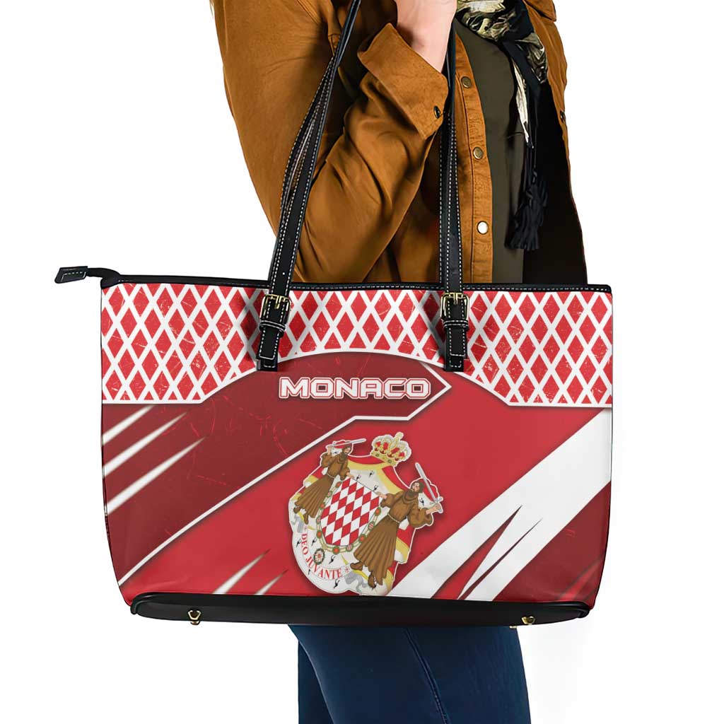 Monaco Leather Tote Bag Coat Of Arms Unique Style - Wonder Print Shop