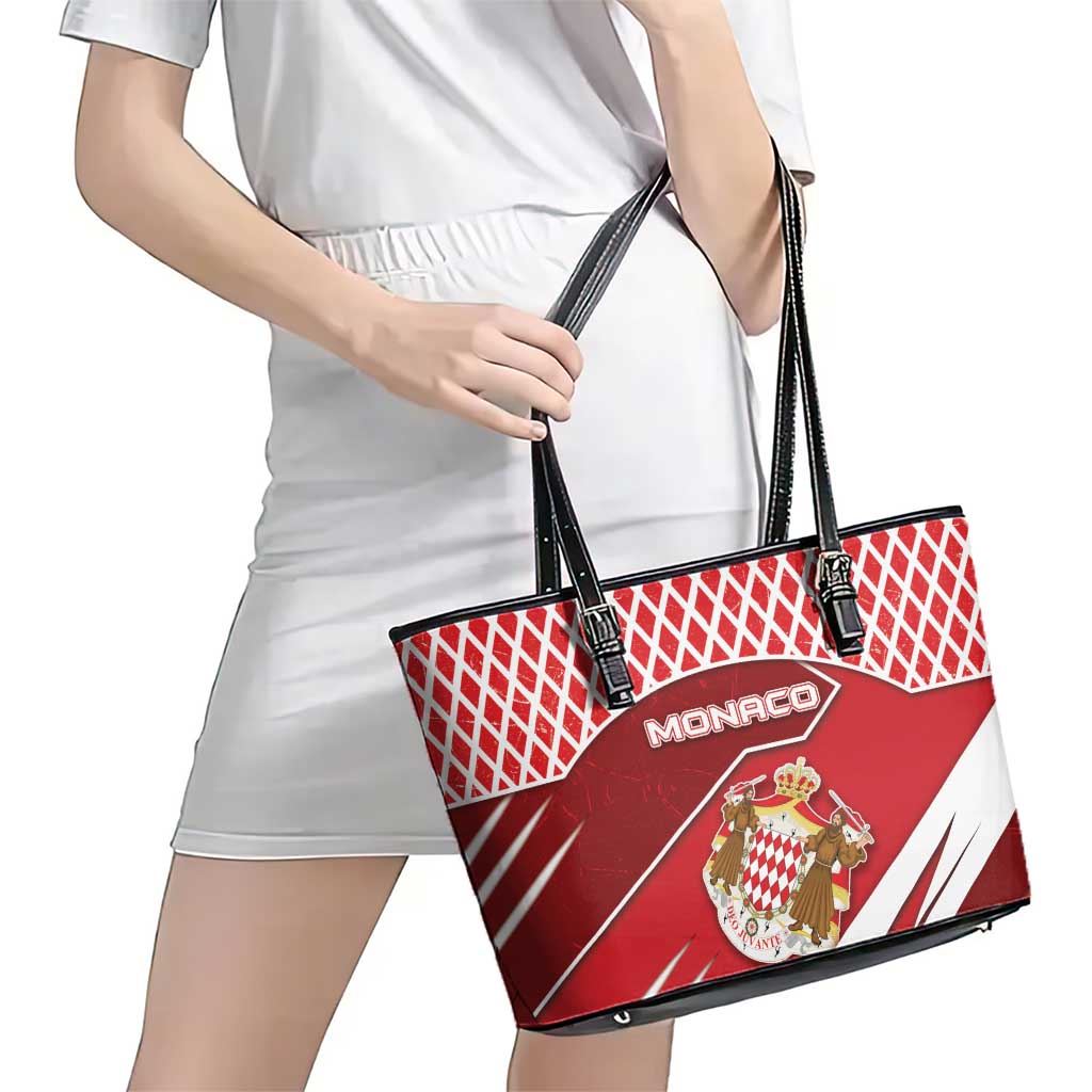 Monaco Leather Tote Bag Coat Of Arms Unique Style - Wonder Print Shop