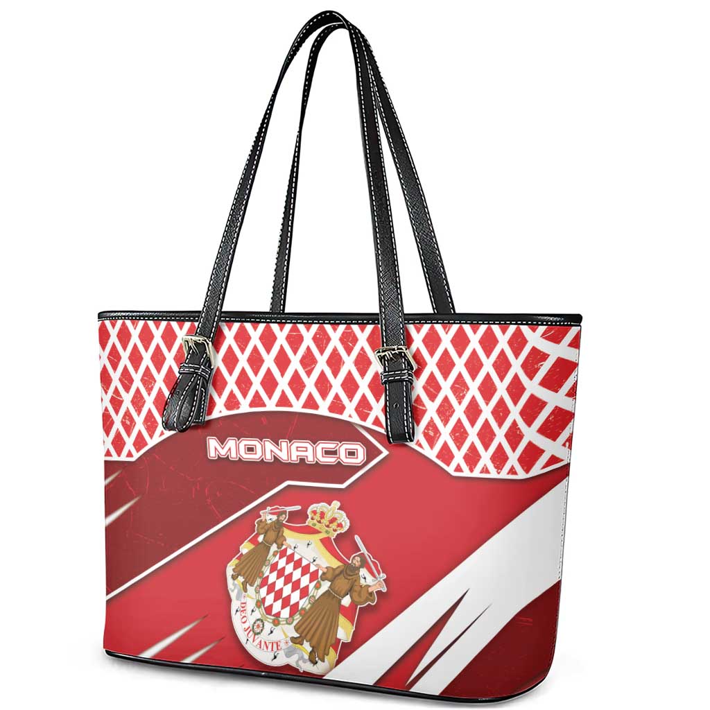 Monaco Leather Tote Bag Coat Of Arms Unique Style - Wonder Print Shop