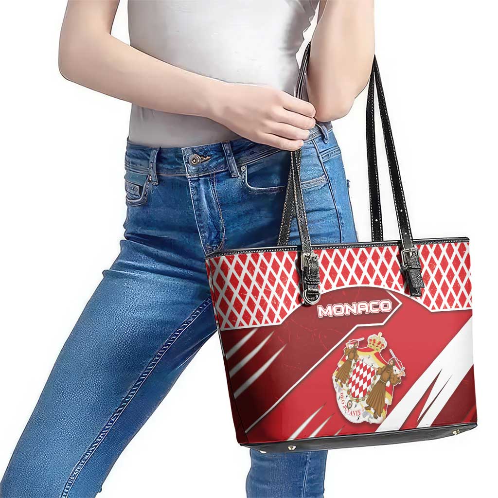 Monaco Leather Tote Bag Coat Of Arms Unique Style - Wonder Print Shop