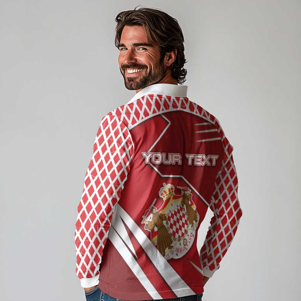 Personalized Monaco Long Sleeve Polo Shirt Coat Of Arms Unique Style - Wonder Print Shop