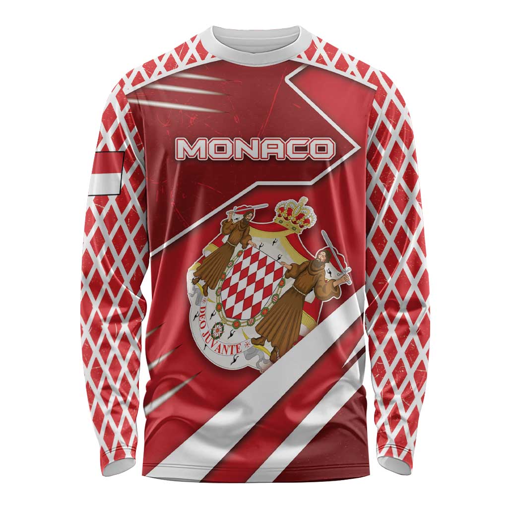 Personalized Monaco Long Sleeve Shirt Coat Of Arms Unique Style - Wonder Print Shop