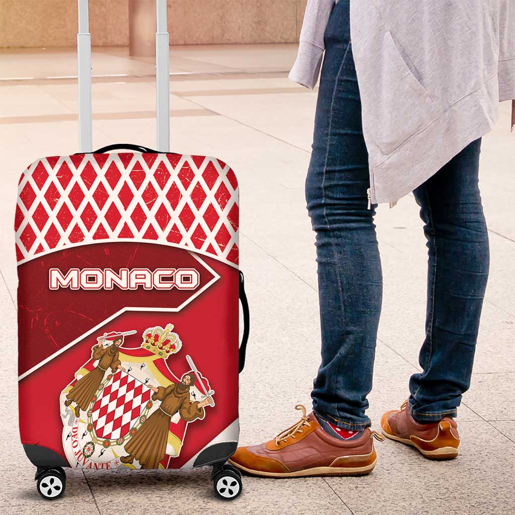 Monaco Luggage Cover Coat Of Arms Unique Style - Wonder Print Shop