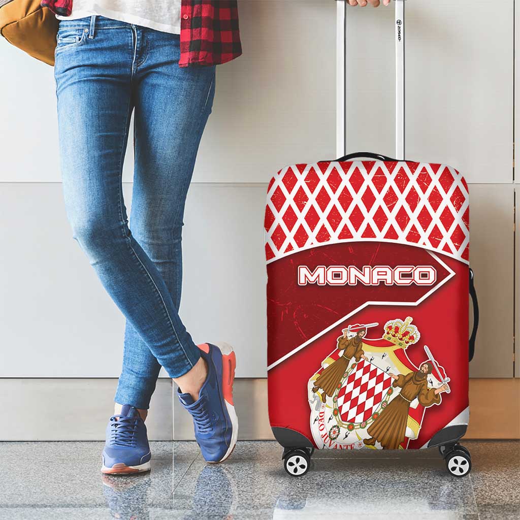 Monaco Luggage Cover Coat Of Arms Unique Style - Wonder Print Shop