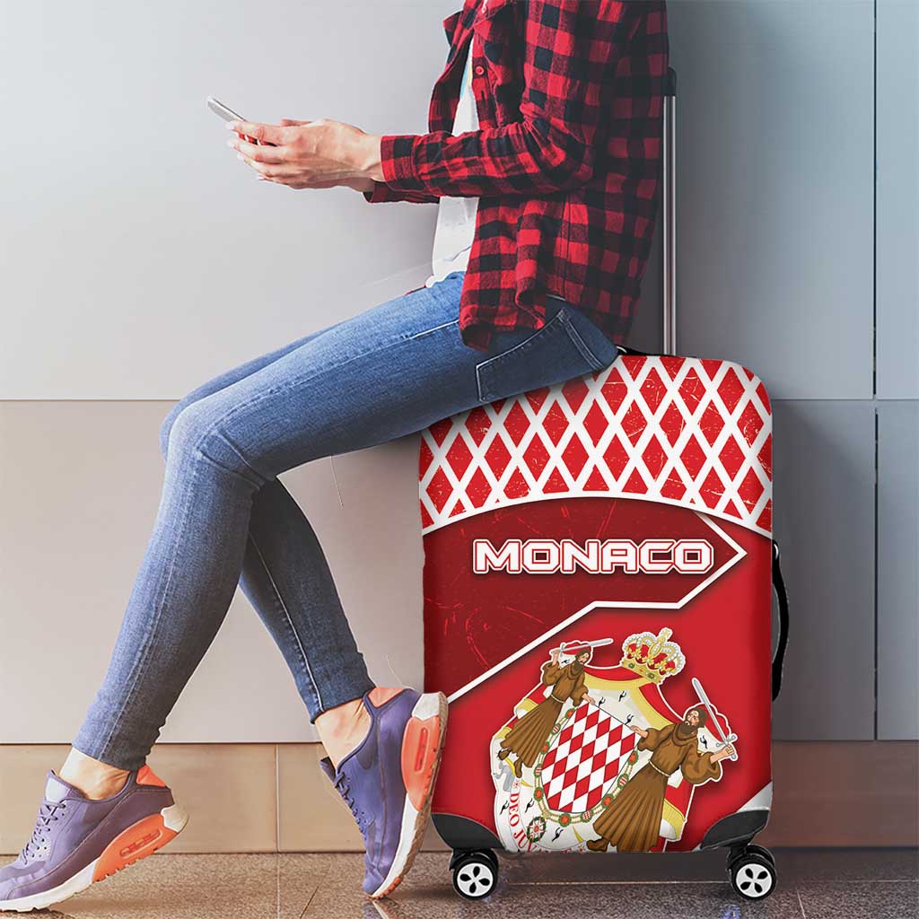 Monaco Luggage Cover Coat Of Arms Unique Style - Wonder Print Shop