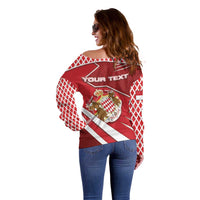 Personalized Monaco Off Shoulder Sweater Coat Of Arms Unique Style - Wonder Print Shop
