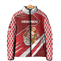 Personalized Monaco Padded Jacket Coat Of Arms Unique Style - Wonder Print Shop