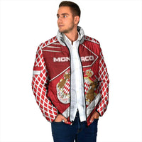 Personalized Monaco Padded Jacket Coat Of Arms Unique Style - Wonder Print Shop