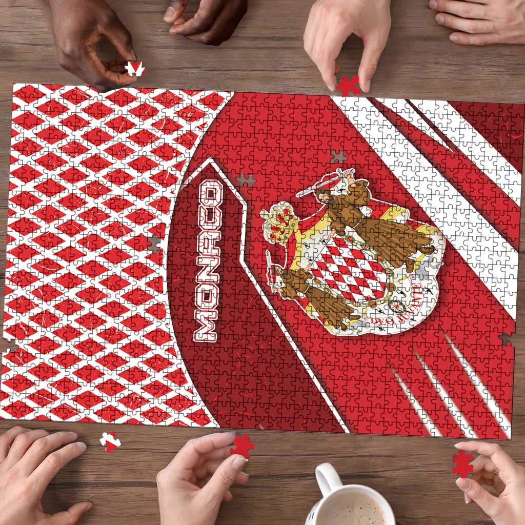 Monaco Puzzle Coat Of Arms Unique Style - Wonder Print Shop