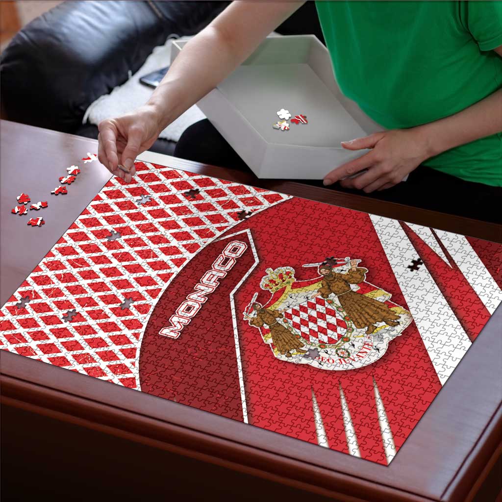 Monaco Puzzle Coat Of Arms Unique Style - Wonder Print Shop