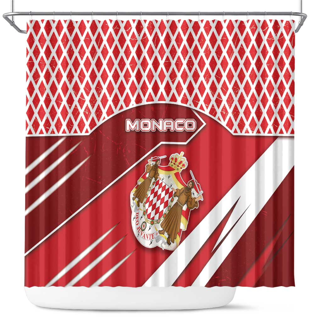 Monaco Shower Curtain Coat Of Arms Unique Style - Wonder Print Shop