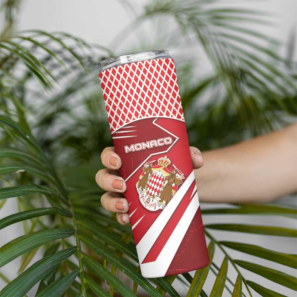 Personalized Monaco Skinny Tumbler Coat Of Arms Unique Style - Wonder Print Shop