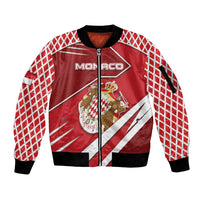 Personalized Monaco Sleeve Zip Bomber Jacket Coat Of Arms Unique Style - Wonder Print Shop