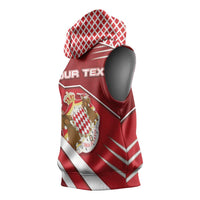 Personalized Monaco Sleeveless Hoodie Coat Of Arms Unique Style - Wonder Print Shop