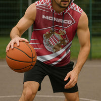 Personalized Monaco Sleeveless Hoodie Coat Of Arms Unique Style - Wonder Print Shop